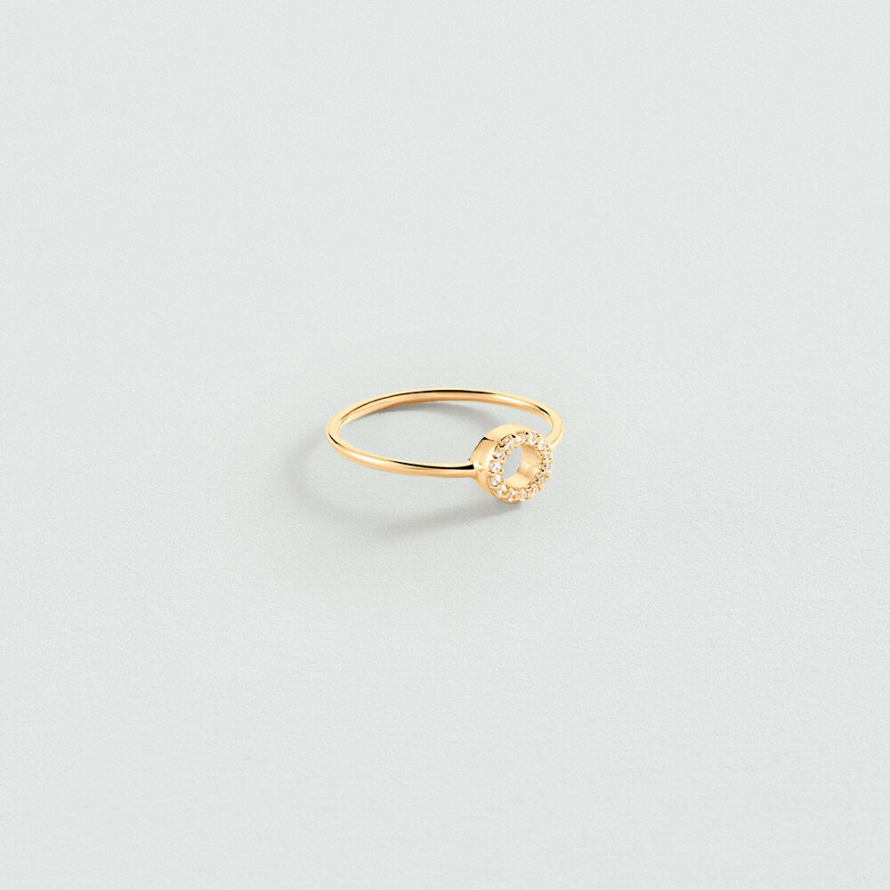 Anillo fino DISCO - Cristal / Dorado - Anillos  | Agatha