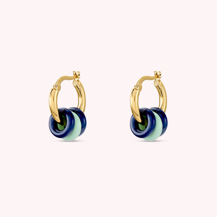 Criollas BONEY - Azul / Oro - Pendientes  | Agatha