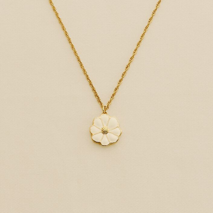 Collar corto FLORA - Dorado / Blanco - Collares  | Agatha