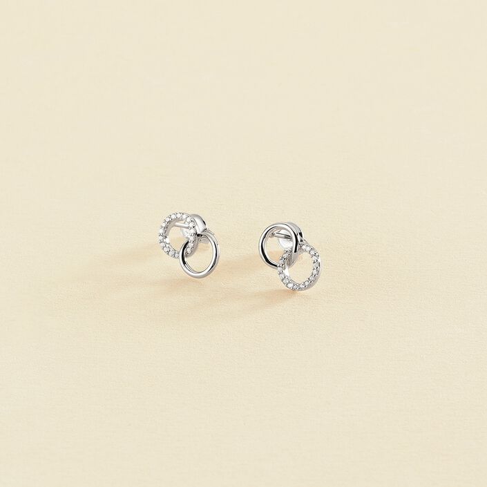 Pendientes cortos RONDOU - Cristal / Plateado - Pendientes  | Agatha
