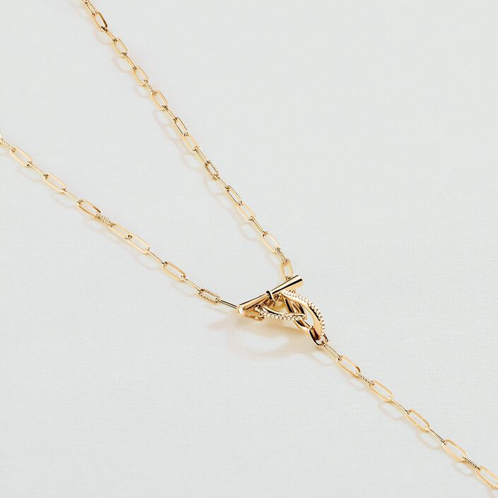 Collar largo GEMINI - Cristal / Dorado - Collares  | Agatha