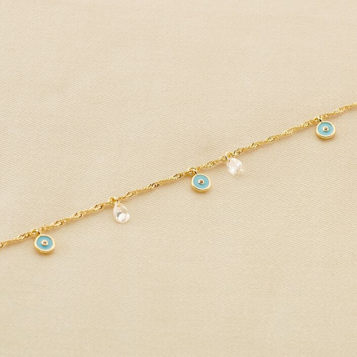 Pulsera de cadena CYCLADES - Turquesa / Oro - Pulseras  | Agatha