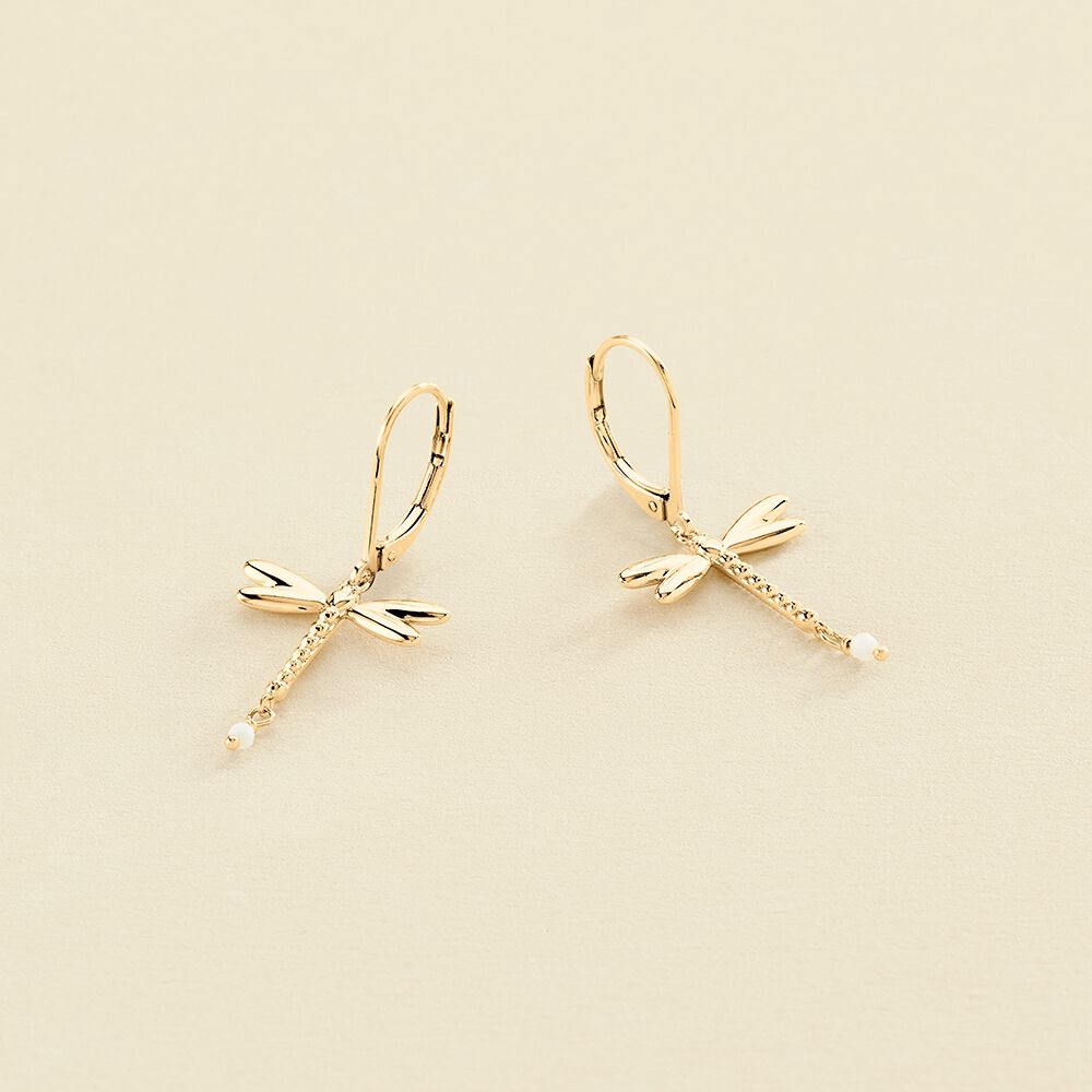 Pendientes largos DRAGONFLY - Dorado - Pendientes  | Agatha