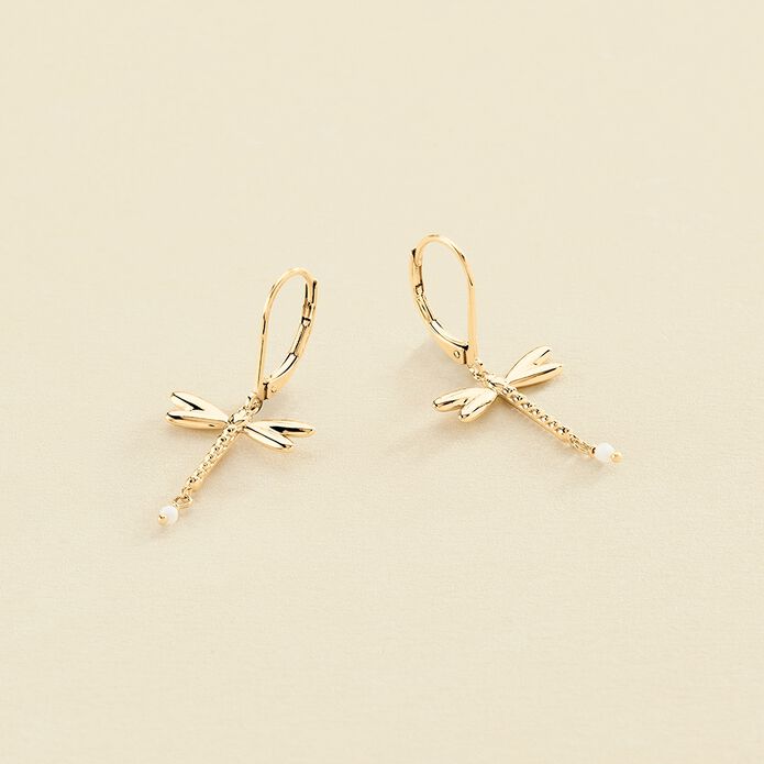 Pendientes largos DRAGONFLY - Dorado - Pendientes  | Agatha