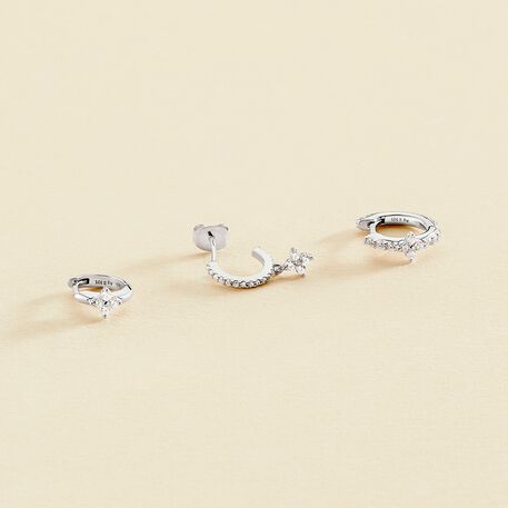 Piercing criolla MIX& MATCH - Cristal / Plateado - Piercings  | Agatha