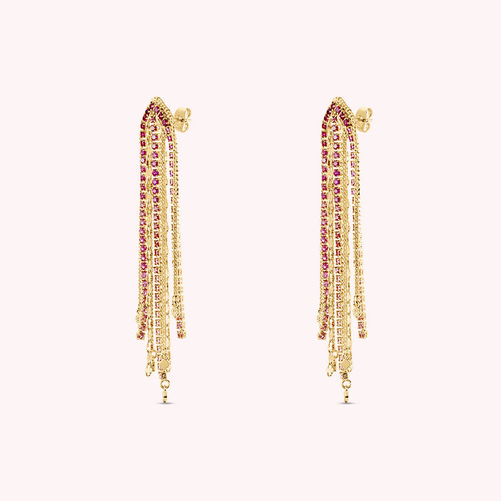 Pendientes largos ISIS - Rosa / Oro - Pendientes  | Agatha