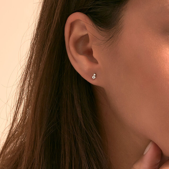 Pendientes cortos PLEIADES - Cristal / Plateado - Pendientes  | Agatha