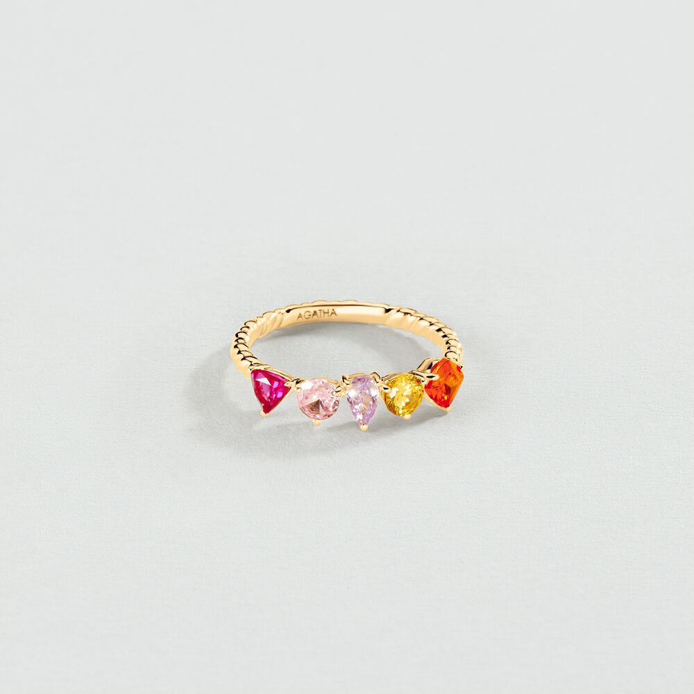 Anillo fino NOUVELLE VAGUE - Multicolor / Oro - Anillos  | Agatha