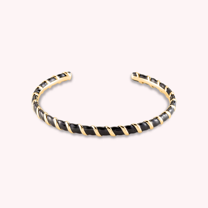 Pulsera rígida SESHA - Negro / Oro - Pulseras  | Agatha
