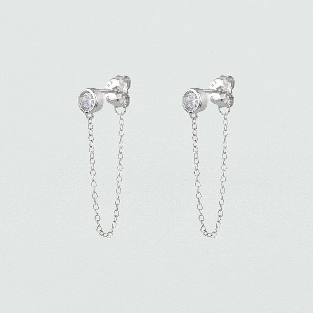 Pendientes largos SERTISCLOS - Cristal / Plateado - Pendientes largos  | Agatha