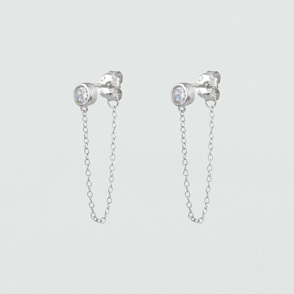 Pendientes largos SERTISCLOS - Cristal / Plateado - Pendientes largos  | Agatha