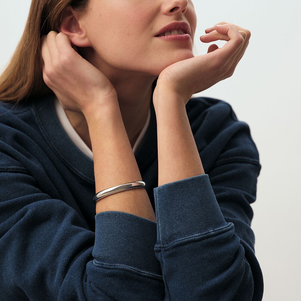 Pulsera rígida LEO - Plateado - Sin piedra  | Agatha