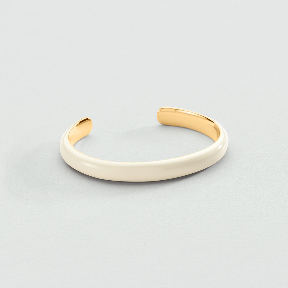 Pulsera rígida LEO - Blanco / Oro - Pulsera rígida  | Agatha