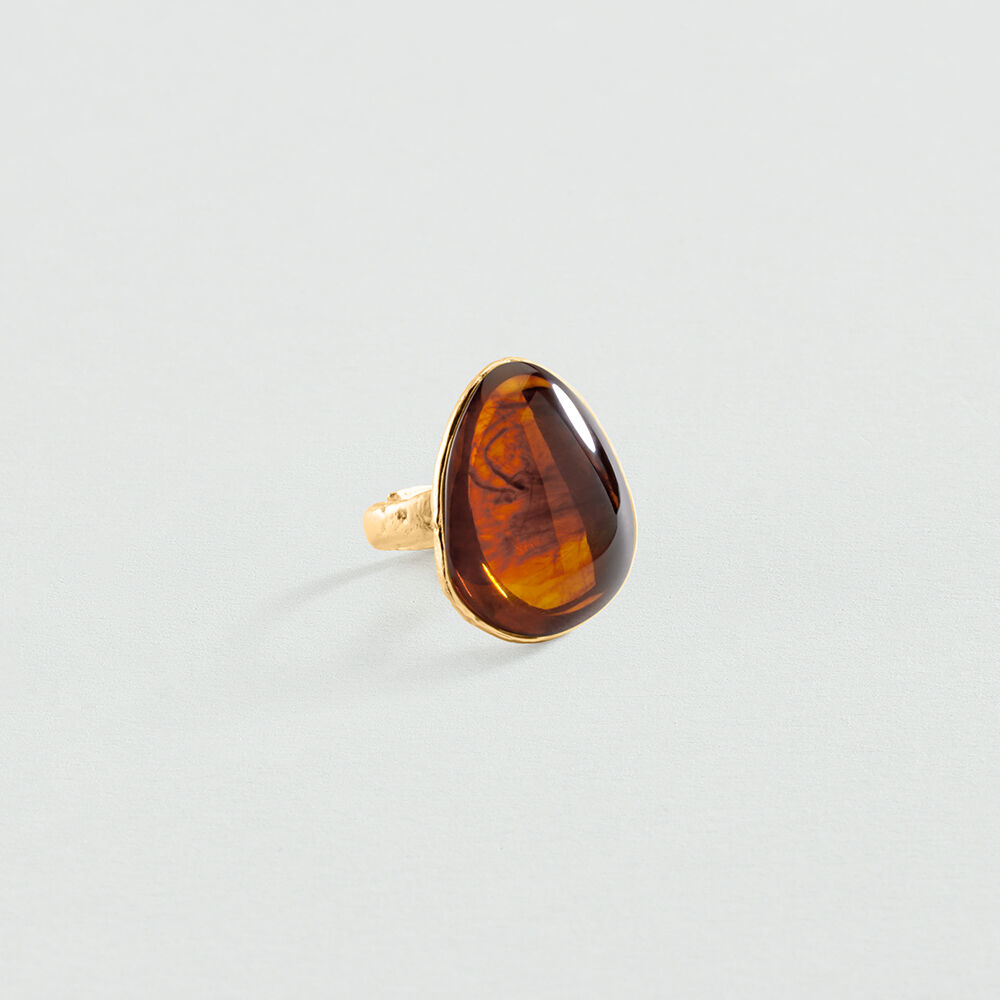 Anillo ancho CALMA - Marr&oacute;n / Dorado - Anillos  | Agatha
