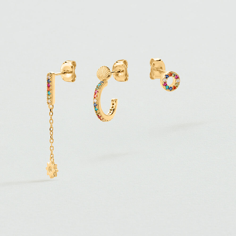 Set de pendientes MIX & MATCH - Multicolor / Oro - Pendientes cortos  | Agatha