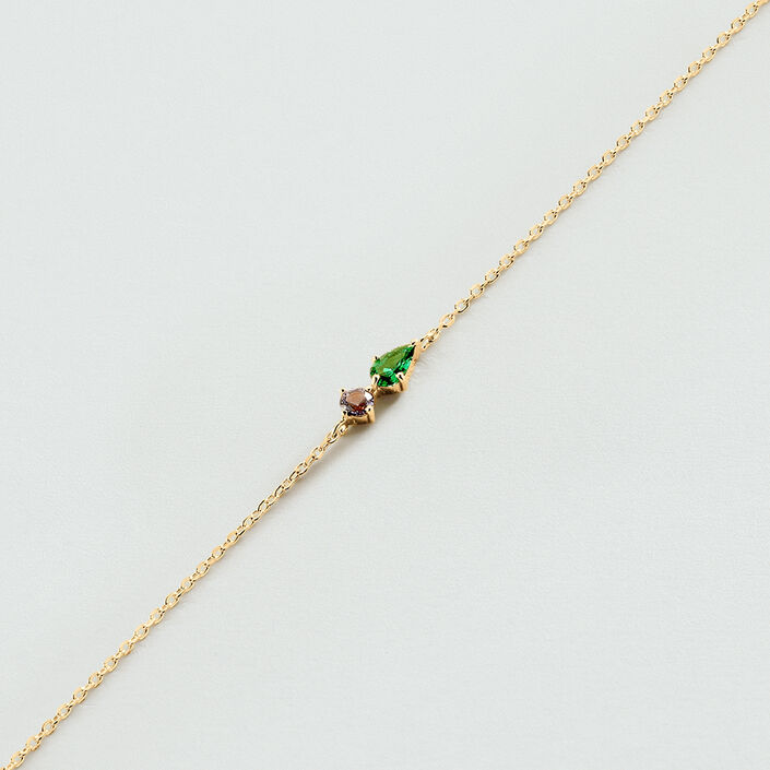 Pulsera de cadena ASTRE - Verde / Oro - Pulseras  | Agatha