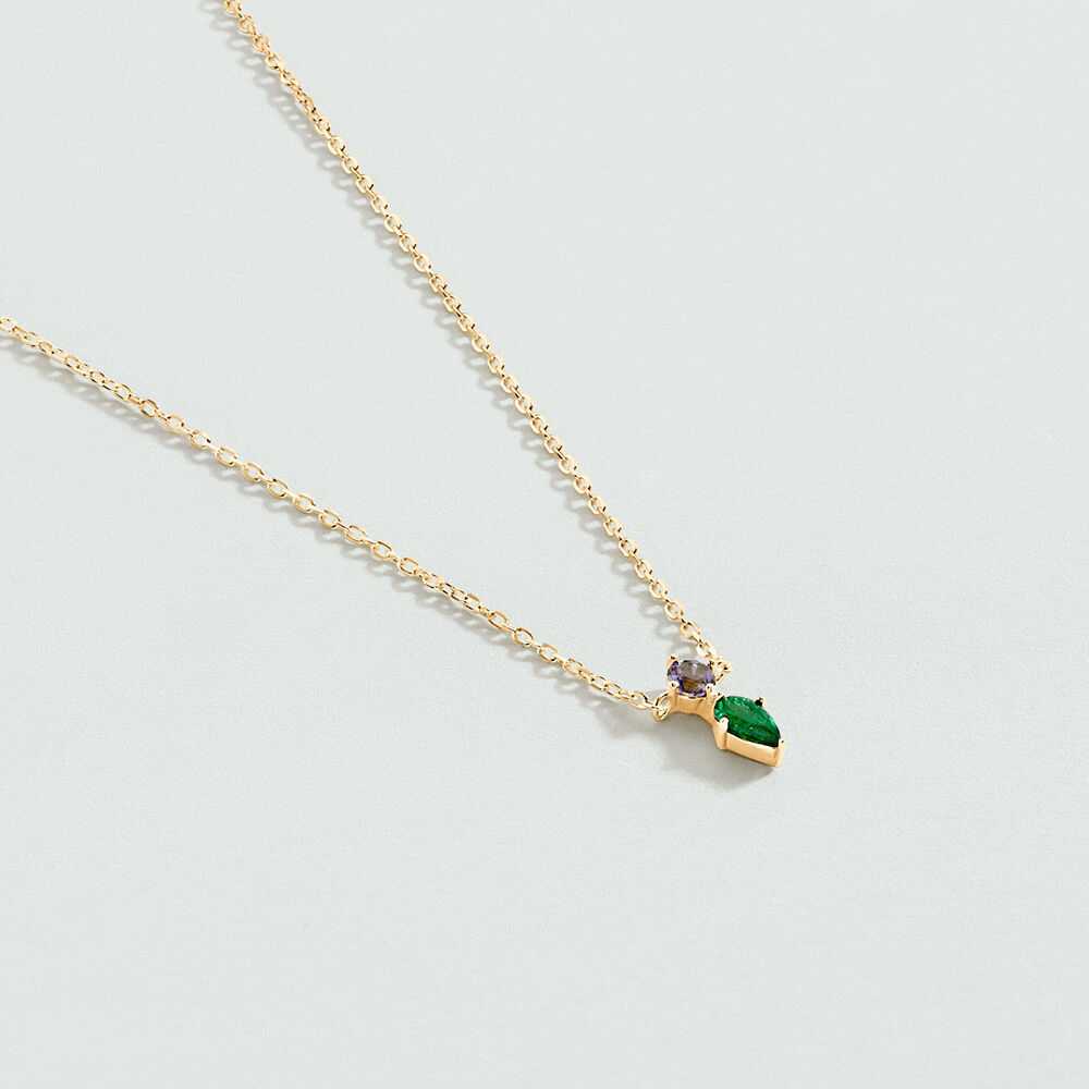 Collar corto ASTRE - Verde / Dorado - Collar corto  | Agatha