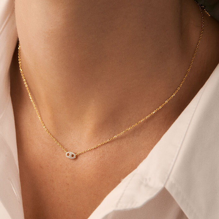 Collar corto ETREINTE - Plata / Oro - Collares  | Agatha