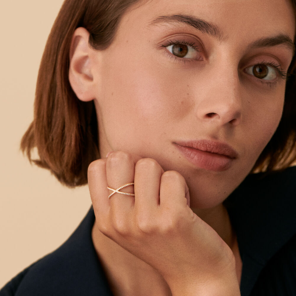 Anillo fino BARSHINE - Cristal / Dorado - Anillos de fantasía  | Agatha