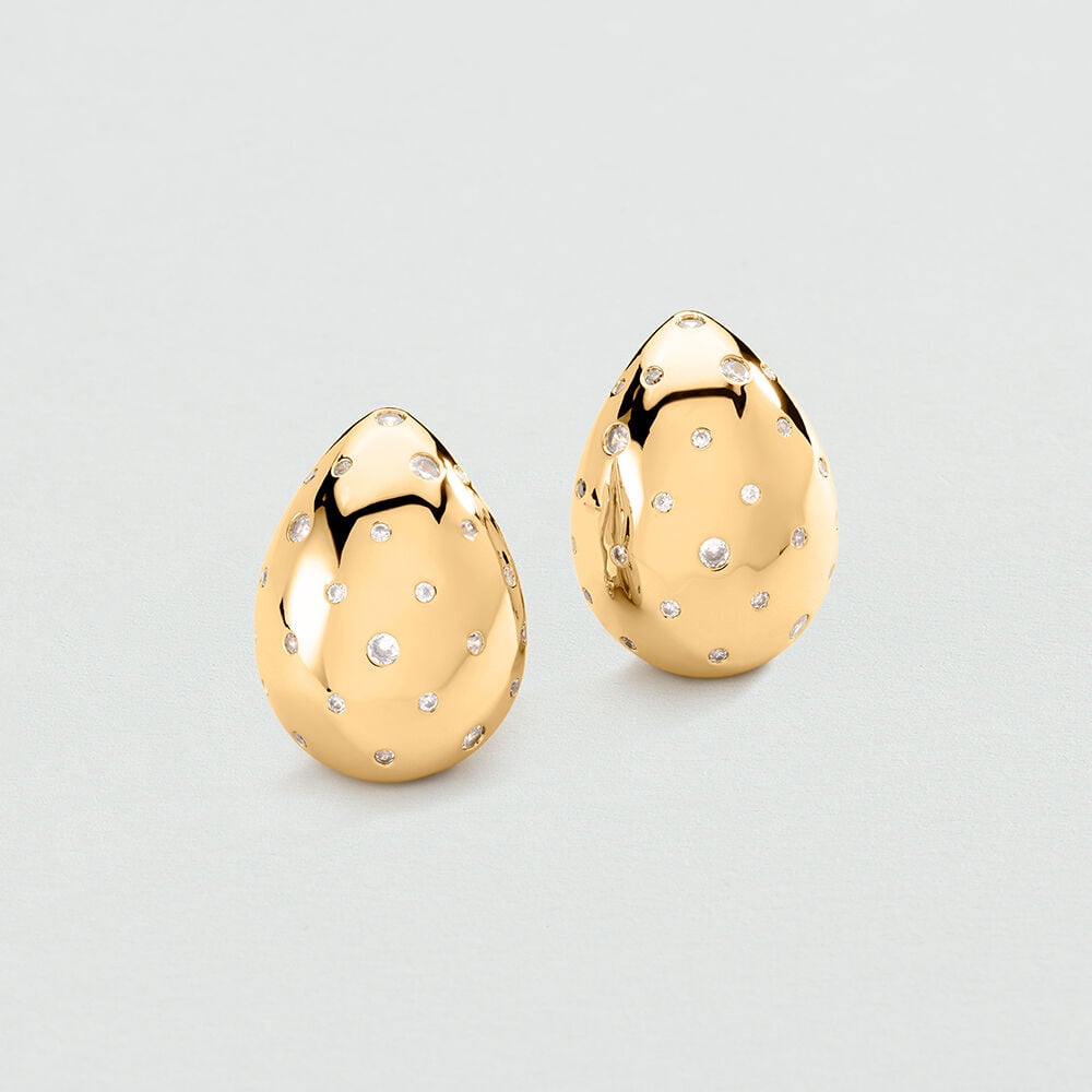 Pendientes largos DANAE - Cristal / Dorado - Pendientes largos  | Agatha