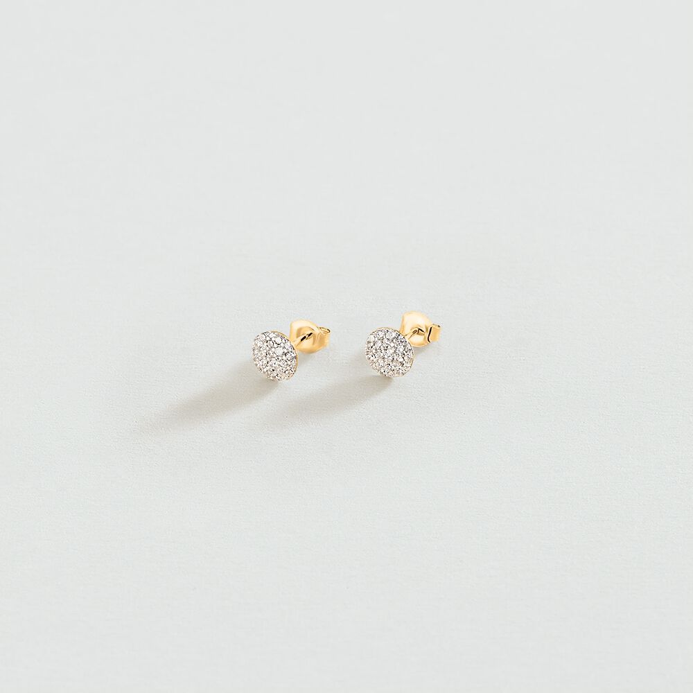 Pendientes cortos CRYSTAL - Cristal / Dorado - Pendientes cortos  | Agatha