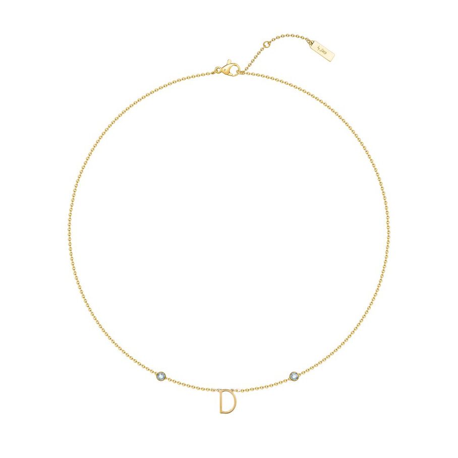Collar corto LETTRE D - Cristal / Oro - Collares  | Agatha