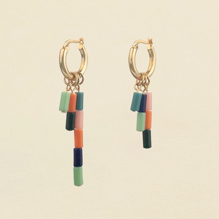 Criollas STEVENS - Multicolor / Oro - Pendientes  | Agatha