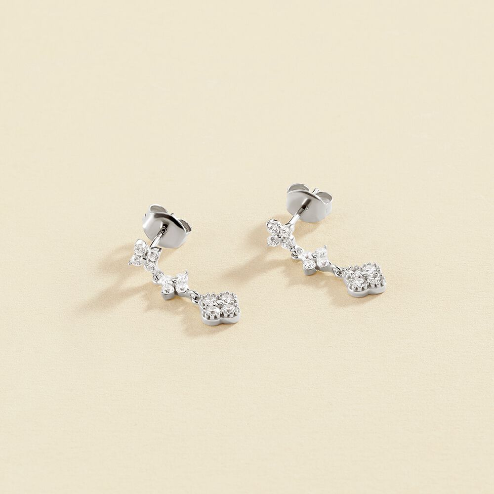 Pendientes largos BELOVED - Cristal / Plateado - Pendientes de fantasía  | Agatha