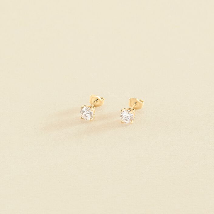 Pendientes cortos SOL - Cristal / Dorado - Pendientes  | Agatha