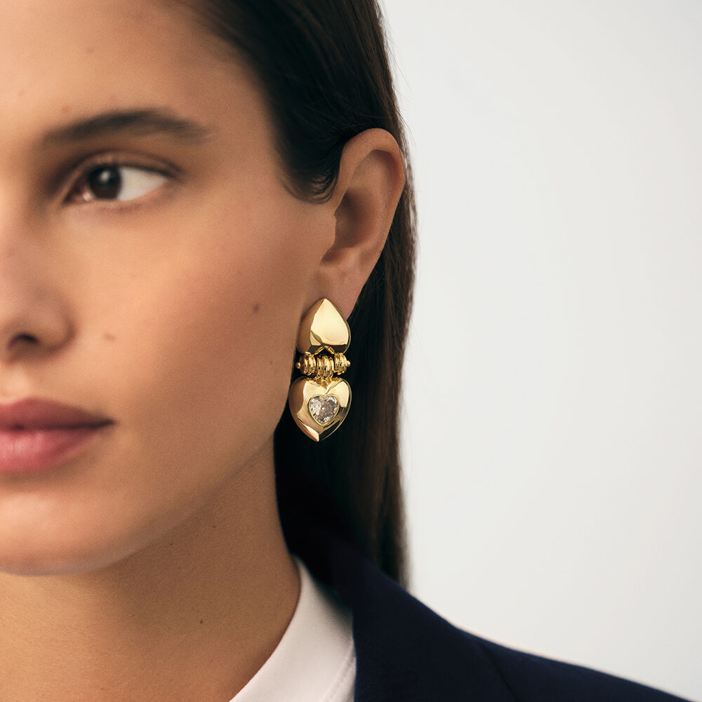 Pendientes largos DESIREE - Cristal / Dorado - Pendientes de fantas&iacute;a  | Agatha