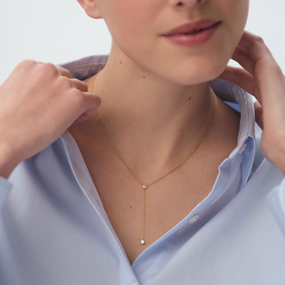 Collar corto NEC8BRILLANT - Cristal / Dorado - Collar corto  | Agatha