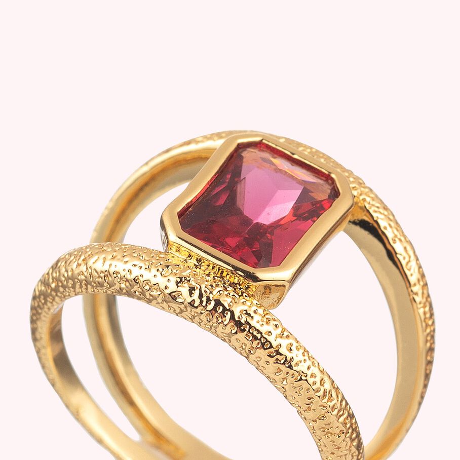 Anillo ancho CLEOPATR - Rosa / Oro - Anillos  | Agatha