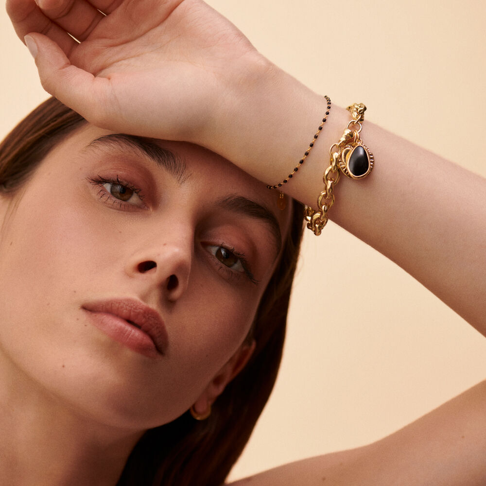 Pulsera de cadena SMARTY - Negro / Oro - Pulsera de cadena  | Agatha