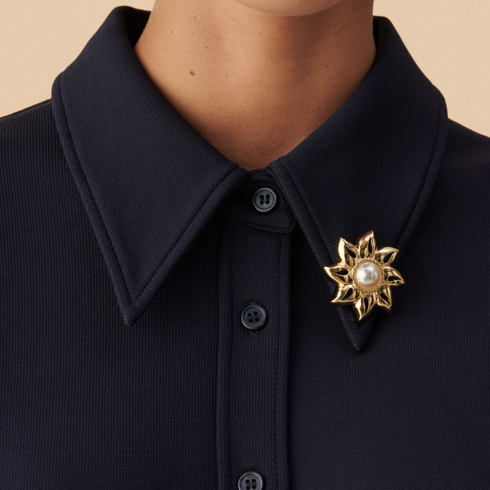 Broche N-13 - Perla / Oro - Accesorios joyas  | Agatha