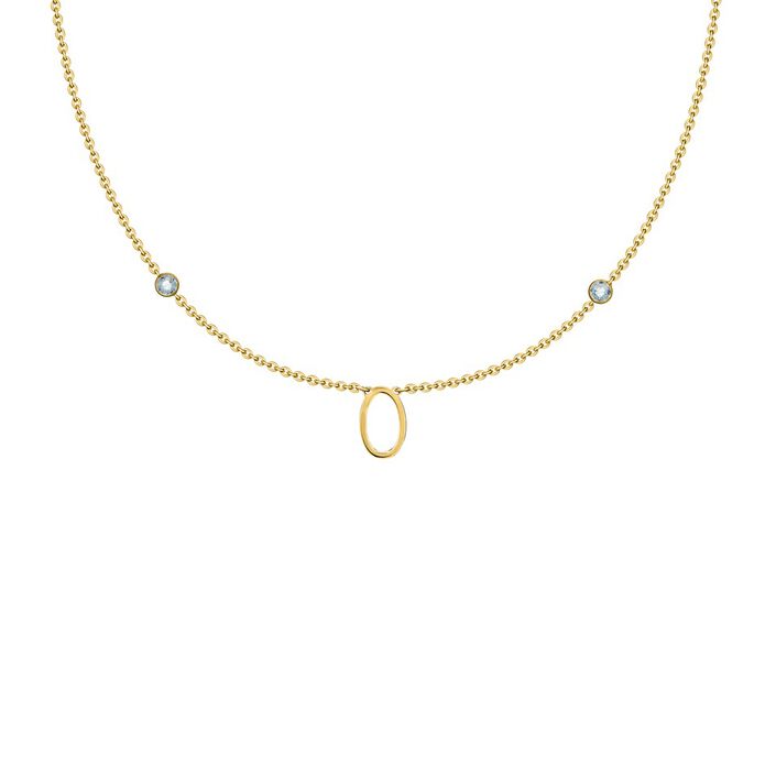 Collar corto LETTRE O - Cristal / Dorado - Collares  | Agatha