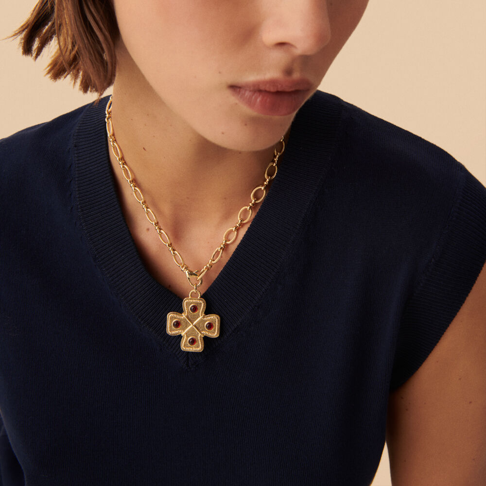 Collar corto N-13 - Rojo / Oro - Collar corto  | Agatha