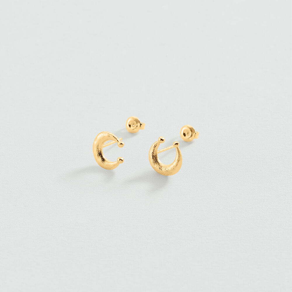 Pendientes cortos LUNAS PANGEA - Dorado - Pendientes cortos  | Agatha