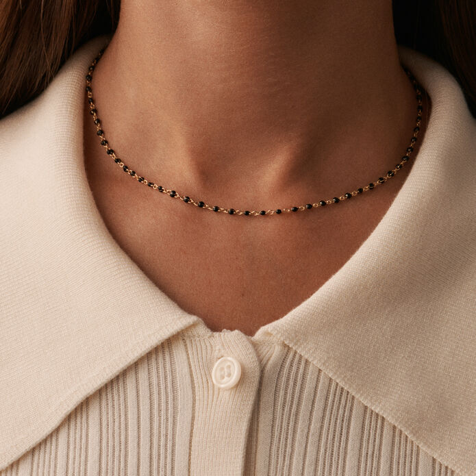Collar corto SMARTY - Negro / Oro - Collares  | Agatha