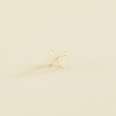 Ear cuff CRUZADO - Dorado - Piercings  | Agatha