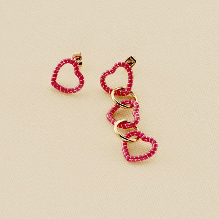 Pendientes largos SESHA - Rosa / Oro - Pendientes  | Agatha