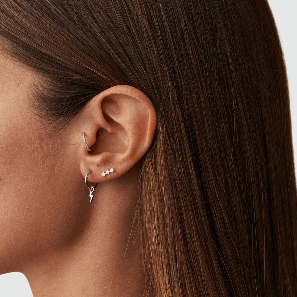 Pendiente corto individual ESTRELLAS MIX & MATCH - Plata - Piercings  | Agatha