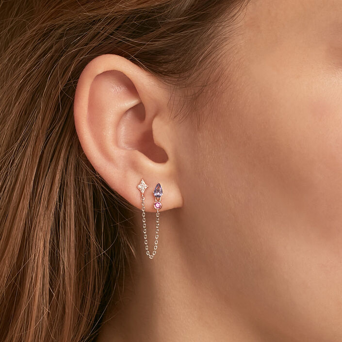 Piercing mini ASTRAL - Violeta / Plata - Piercings  | Agatha