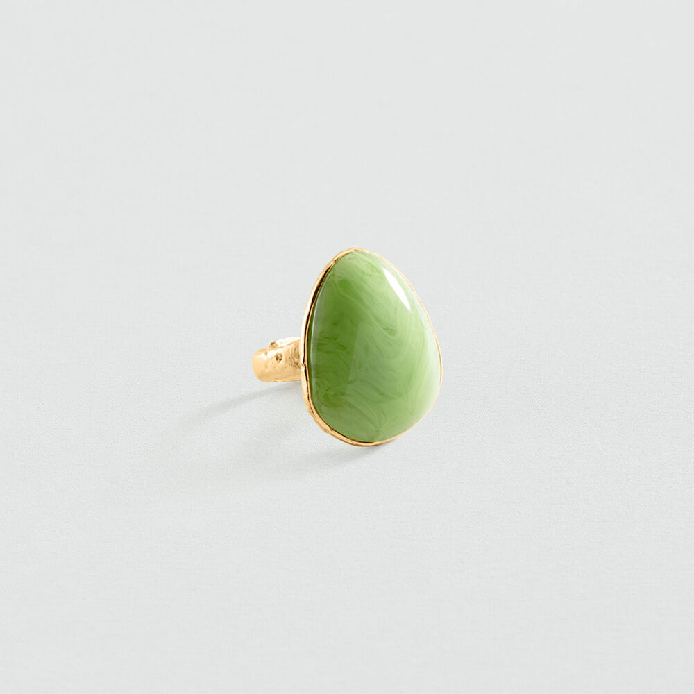 Anillo ancho CALMA - Verde / Dorado - Anillos  | Agatha