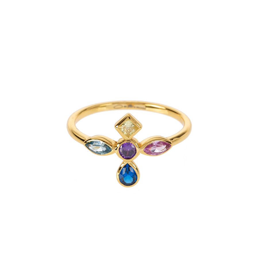 Anillo fino LUCES - Multicolor / Oro - Anillos  | Agatha