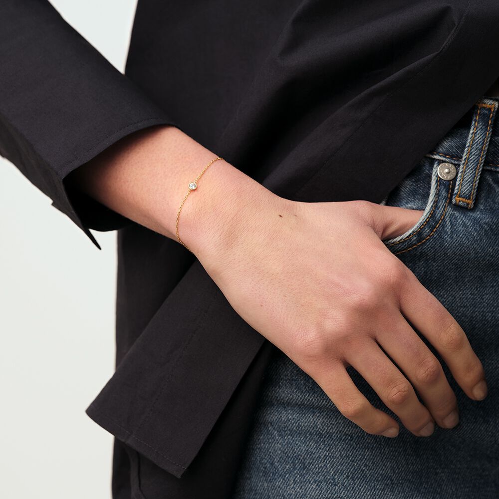 Pulsera de cadena BRILLANT - Cristal / Dorado - Pulsera de cadena  | Agatha