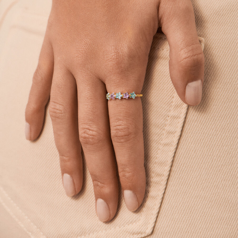 Anillo fino SPACEAG - Multicolor / Oro - Anillos de fantas&iacute;a  | Agatha