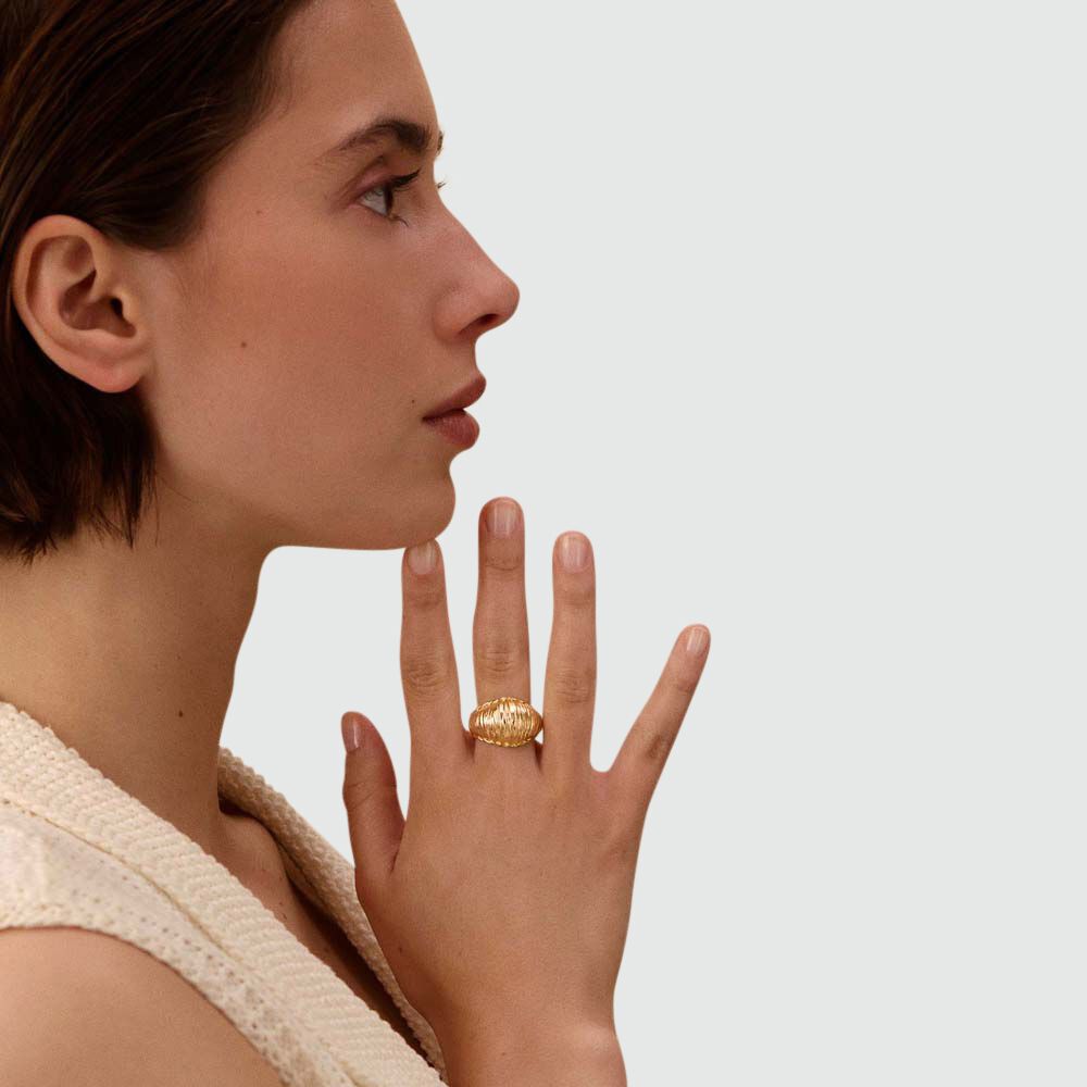Anillo ajustable TRESSE - Dorado - Anillo ajustable  | Agatha