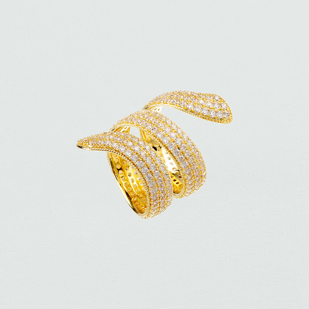 Anillo ancho WOMAN - Cristal / Dorado - Anillo ancho  | Agatha