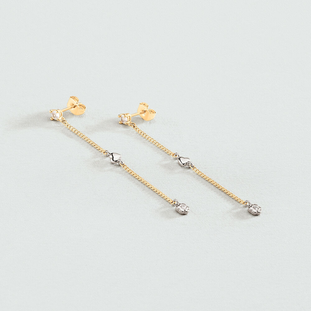 Pendientes largos MONAMOUR - Dorado / Plateado - Pendientes de fantasía  | Agatha