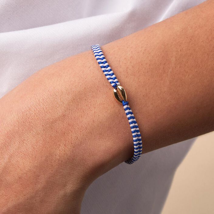 Pulsera con cordón O'SOLEIL - Azul / Oro - Pulseras  | Agatha